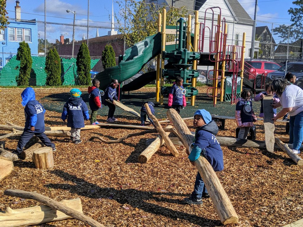 Starms Early Childhood Center (SECC), in Milwaukee, Wisconsin, completed a multiyear holistic schoolyard redevelopment project. The new schoolyard allows SECC to teach environmental themes, conservation, and cross-curricular lessons that emphasize careers. Through the project, SECC removed 12,200 square feet of asphalt and installed green infrastructure features that manage 42,430 gallons of stormwater per rain event. 